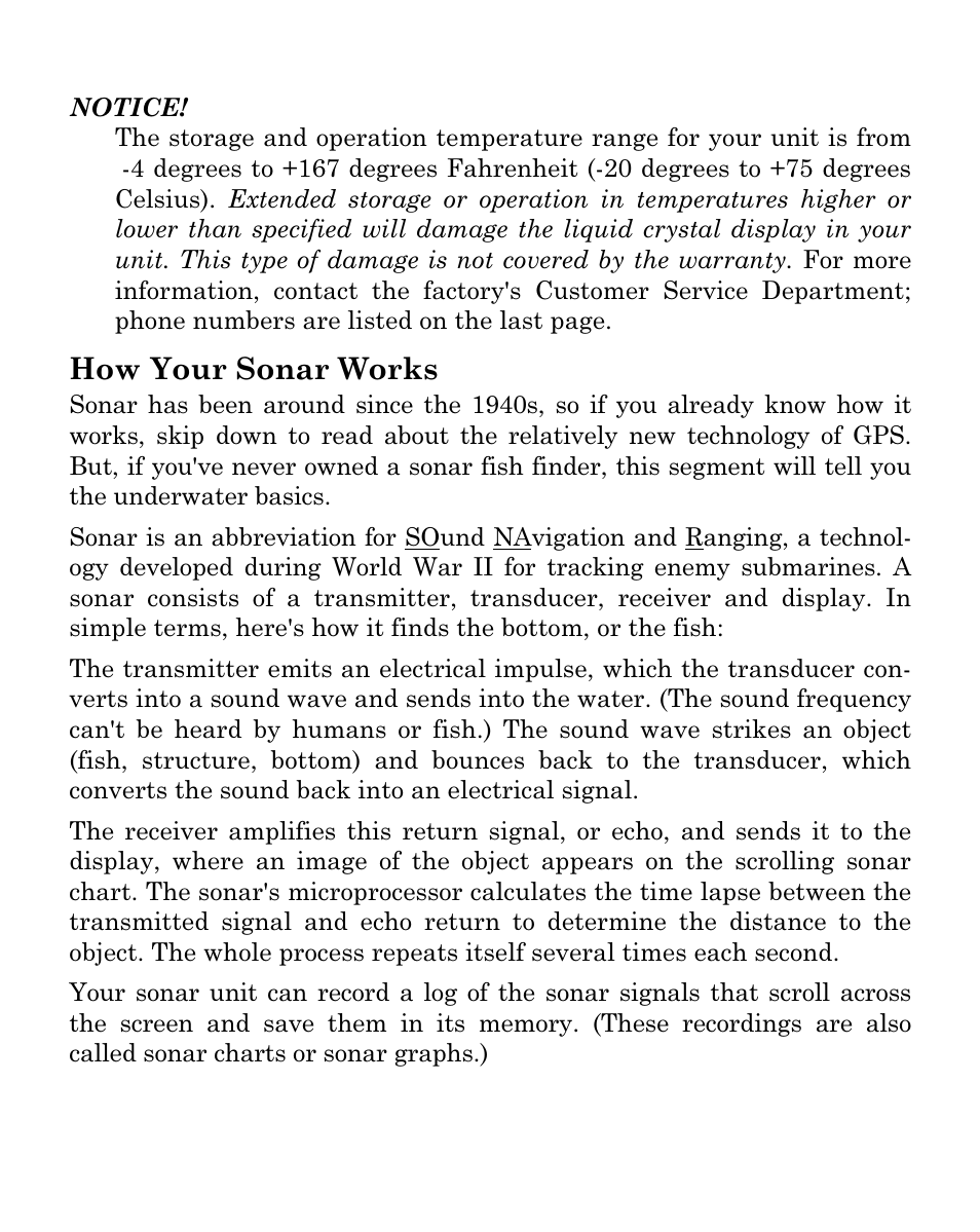 How your sonar works | Eagle Electronics Cuda 250i User Manual | Page 13 / 172