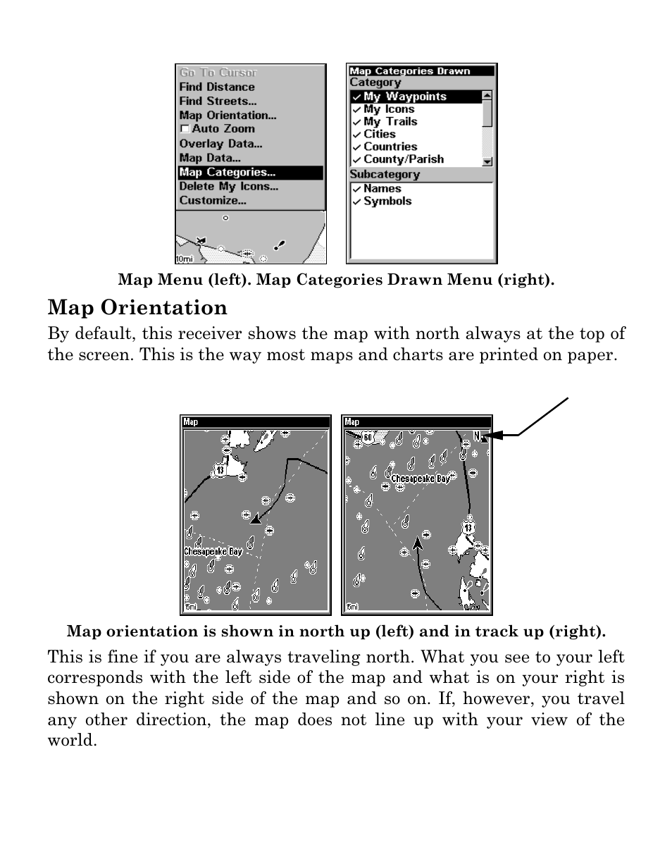 Map orientation | Eagle Electronics Cuda 250i User Manual | Page 152 / 172