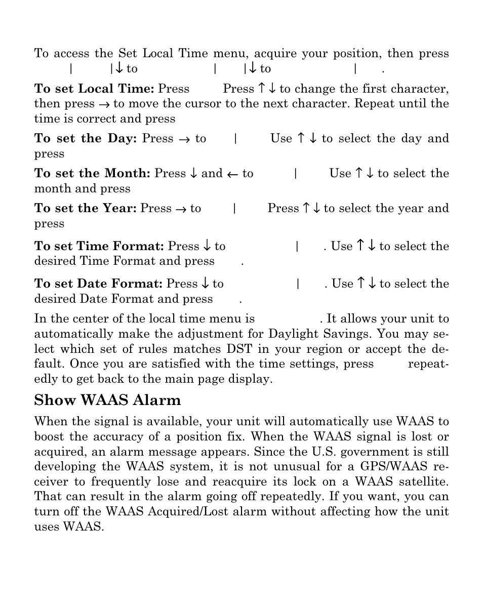 Show waas alarm | Eagle Electronics Cuda 250i User Manual | Page 159 / 172