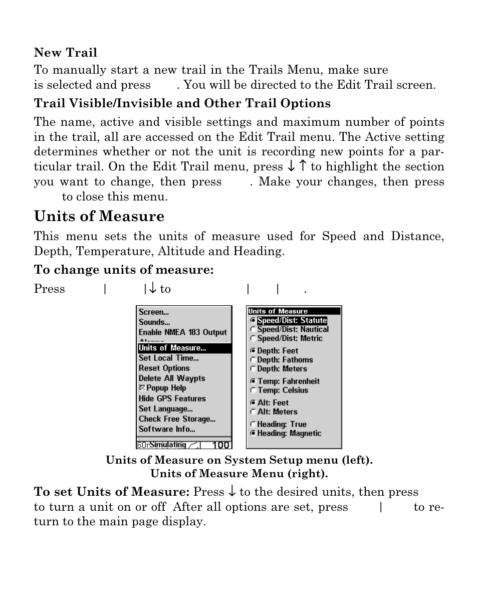 Units of measure | Eagle Electronics Cuda 250i User Manual | Page 165 / 172