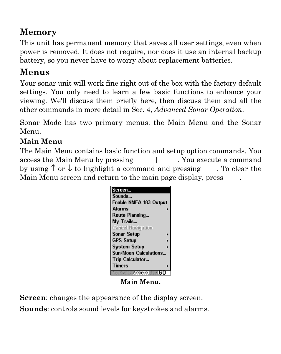 Menus | Eagle Electronics Cuda 250i User Manual | Page 53 / 172