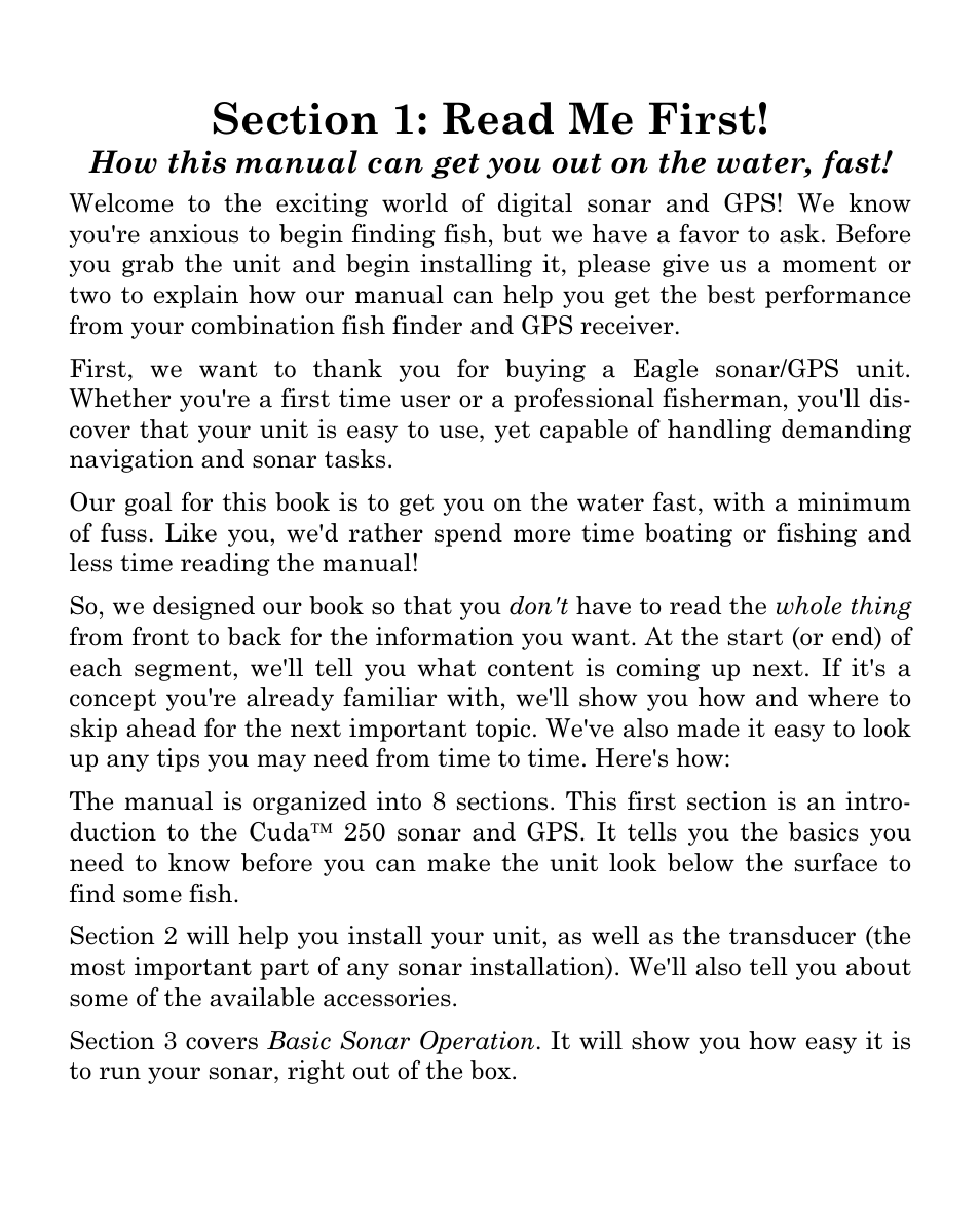 Eagle Electronics Cuda 250i User Manual | Page 9 / 172