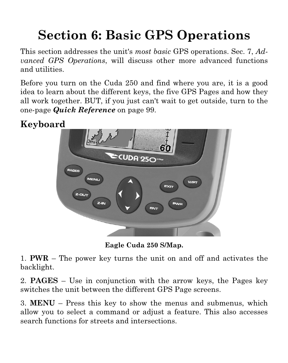 Keyboard | Eagle Electronics Cuda 250i User Manual | Page 95 / 172