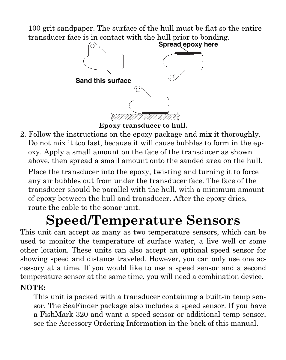 Speed/temperature sensors | Eagle Electronics FISHMARK 320 User Manual | Page 25 / 92