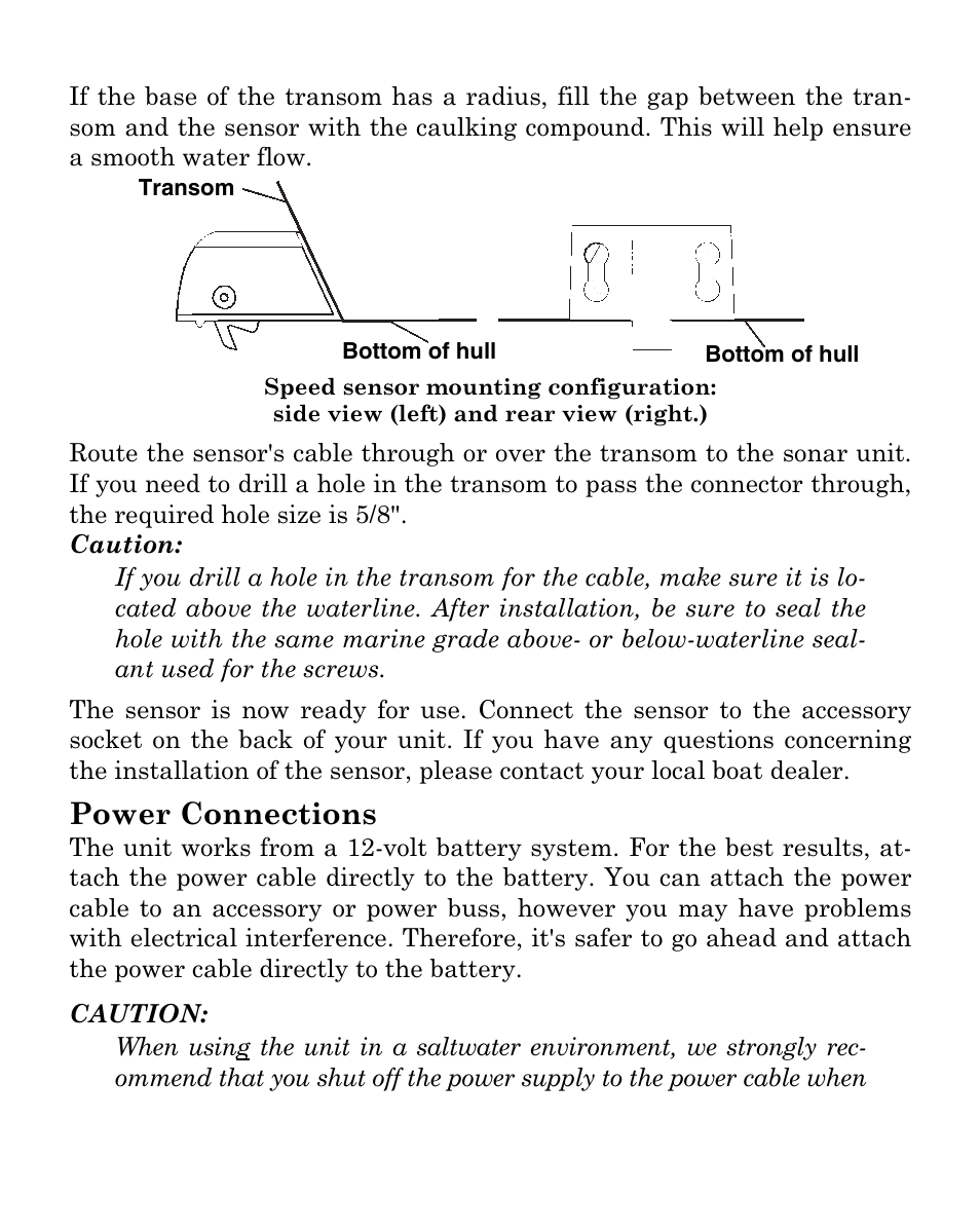 Power connections | Eagle Electronics FISHMARK 320 User Manual | Page 28 / 92