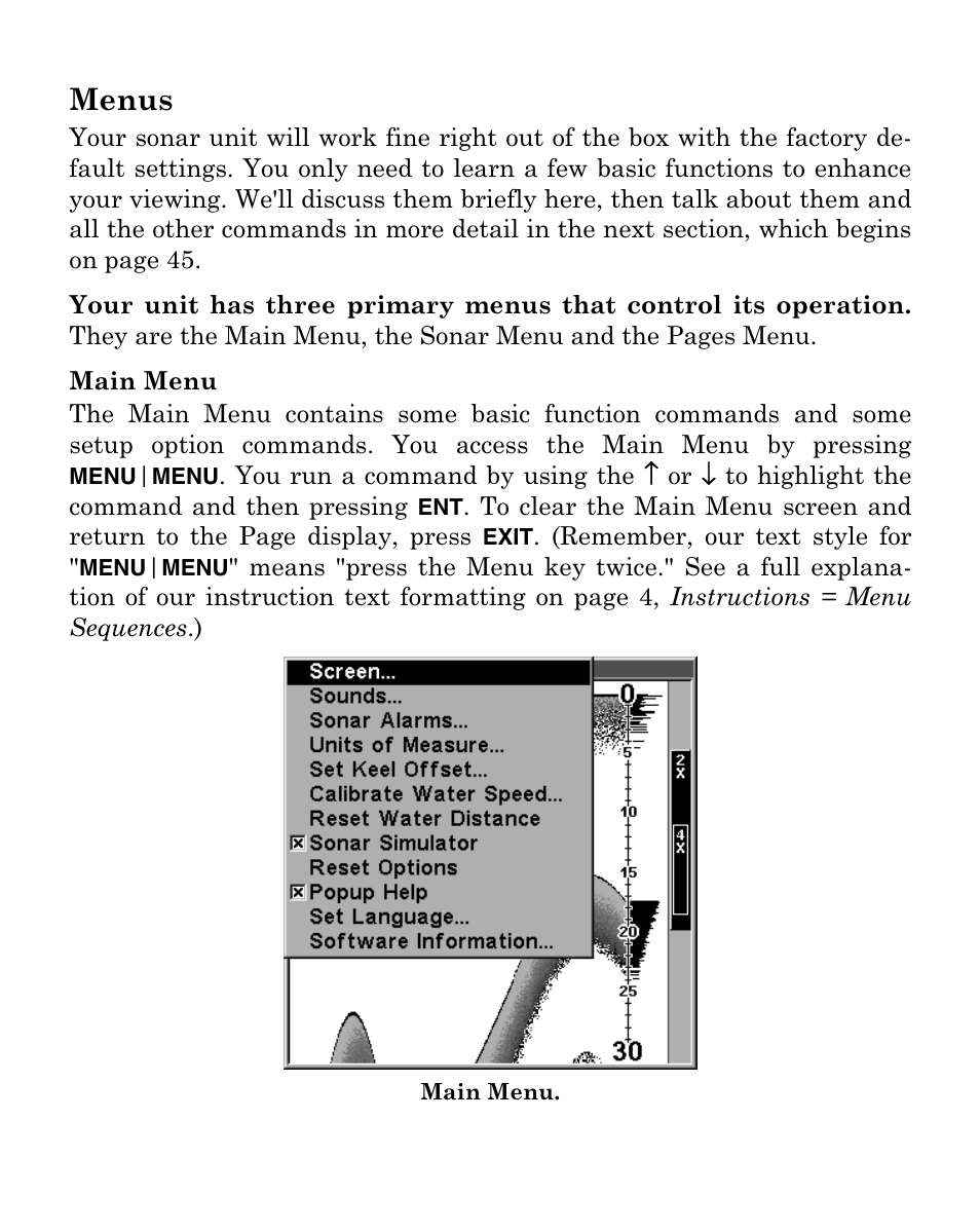Menus | Eagle Electronics FISHMARK 320 User Manual | Page 37 / 92