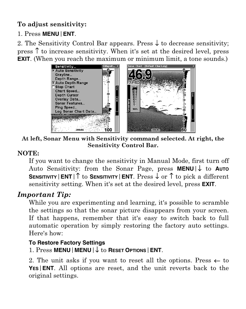 Important tip | Eagle Electronics FISHMARK 320 User Manual | Page 46 / 92