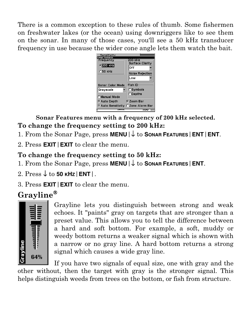 Grayline | Eagle Electronics FISHMARK 320 User Manual | Page 62 / 92