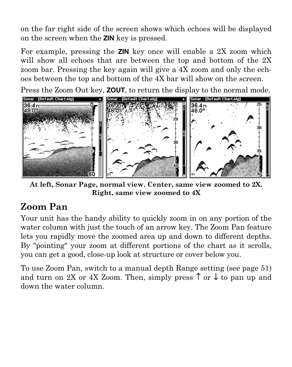 Zoom pan | Eagle Electronics FISHMARK 320 User Manual | Page 81 / 92