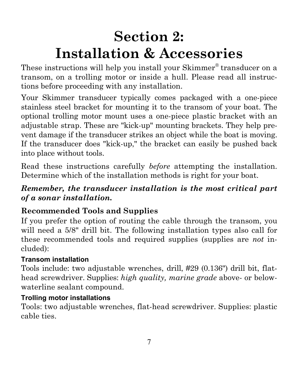 Eagle Electronics SeaFinder 250 DF User Manual | Page 11 / 72