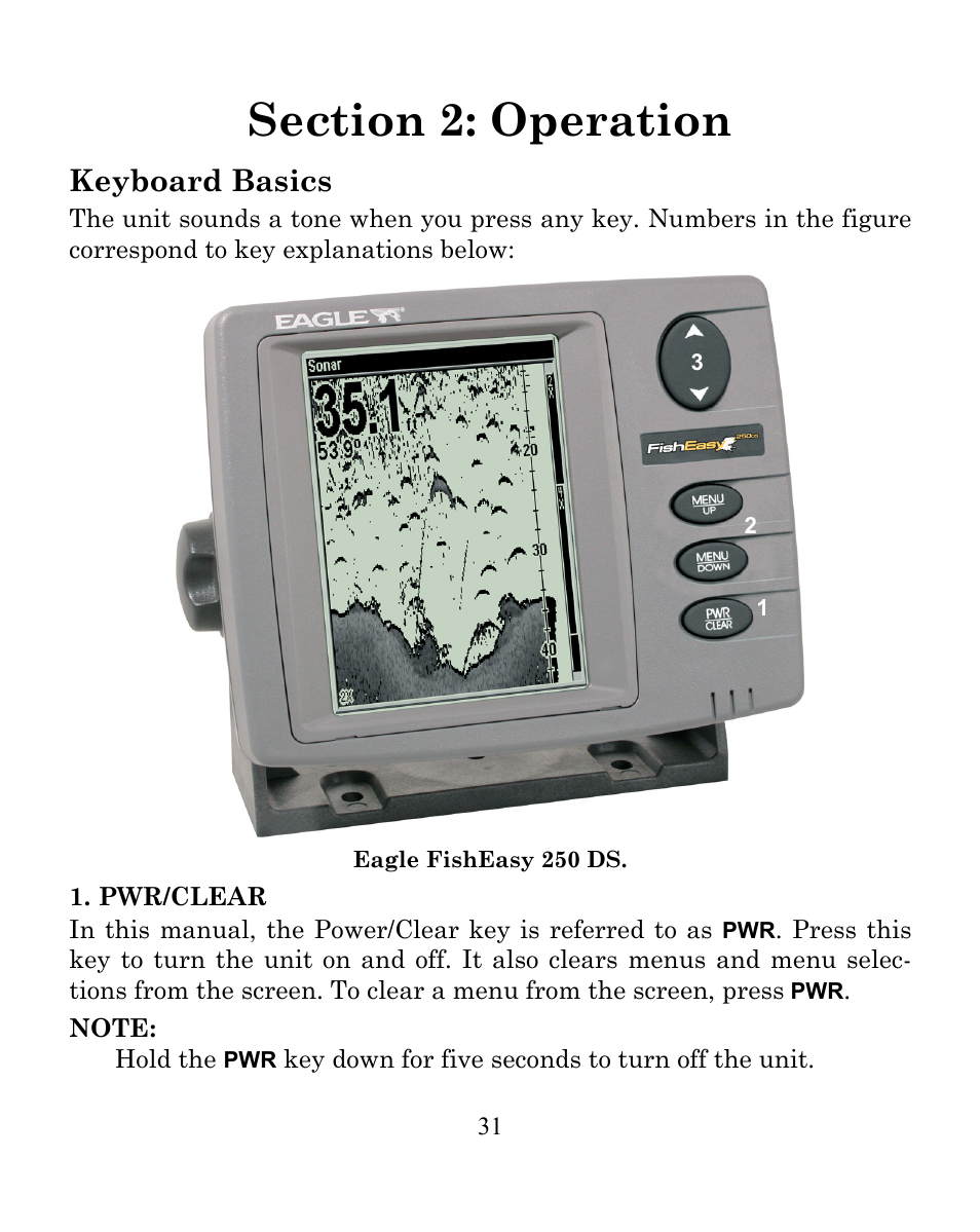 Keyboard basics | Eagle Electronics SeaFinder 250 DF User Manual | Page 35 / 72