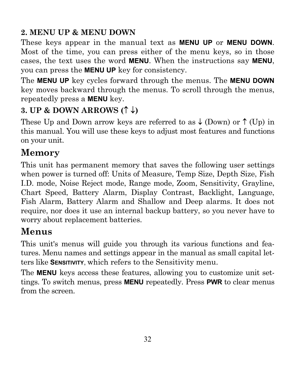 Menus | Eagle Electronics SeaFinder 250 DF User Manual | Page 36 / 72