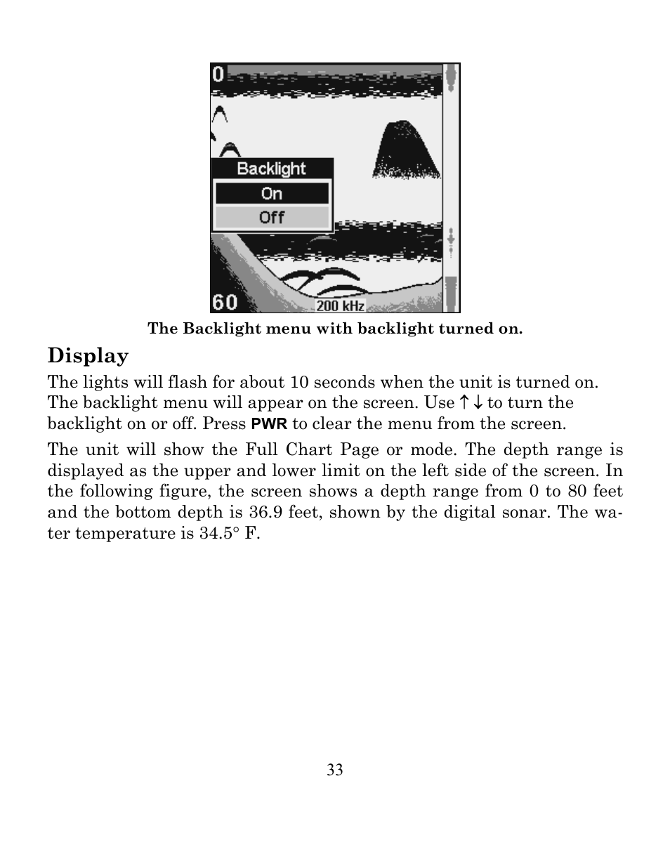 Display | Eagle Electronics SeaFinder 250 DF User Manual | Page 37 / 72