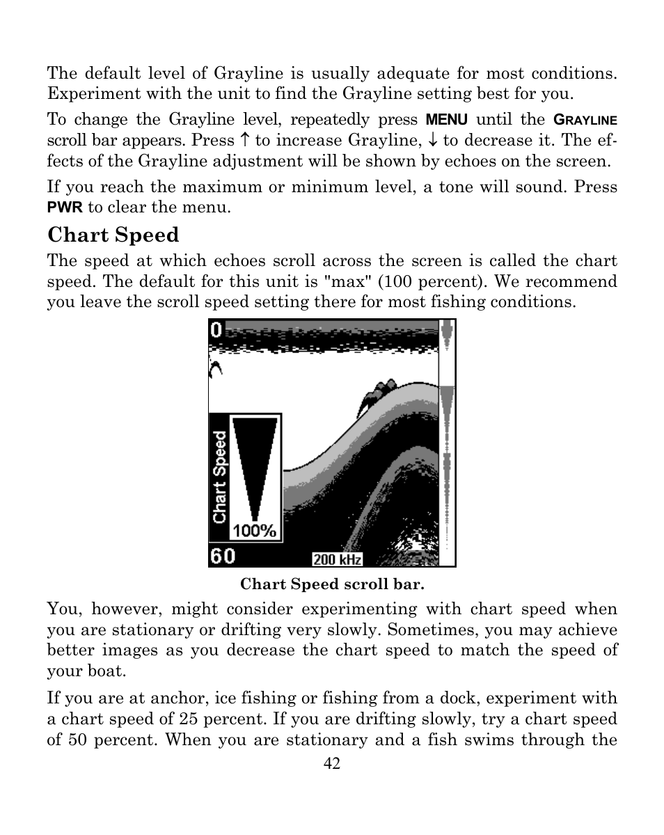 Chart speed | Eagle Electronics SeaFinder 250 DF User Manual | Page 46 / 72