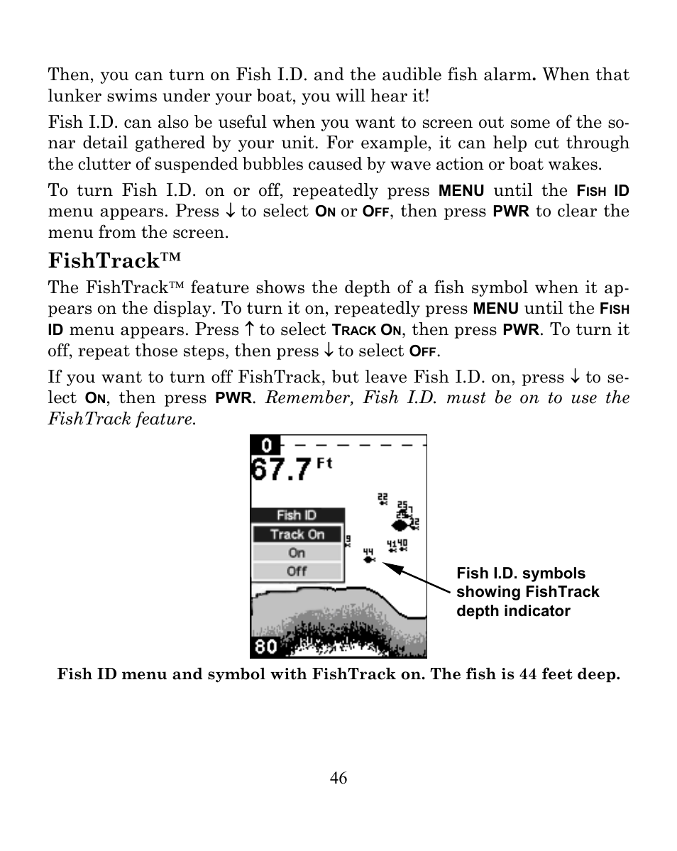 Fishtrack | Eagle Electronics SeaFinder 250 DF User Manual | Page 50 / 72