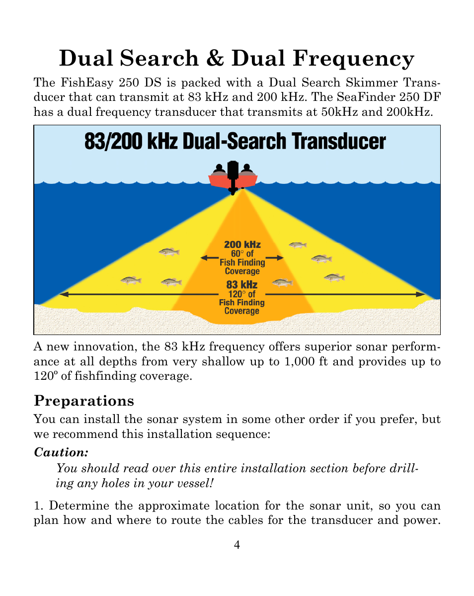 Dual search & dual frequency | Eagle Electronics SeaFinder 250 DF User Manual | Page 8 / 72