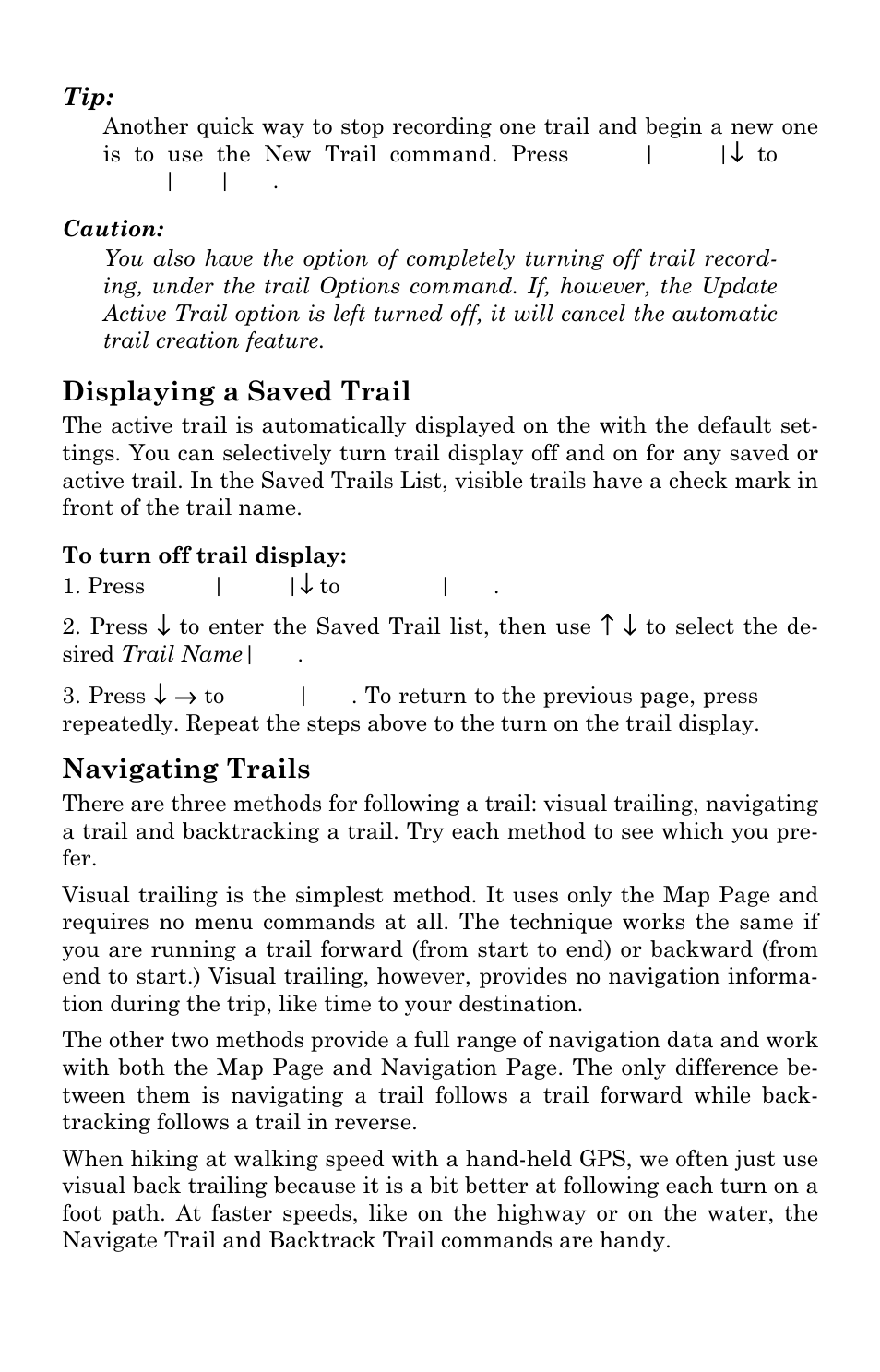 Displaying a saved trail, Navigating trails | Eagle Electronics FishElite 642c User Manual | Page 118 / 196