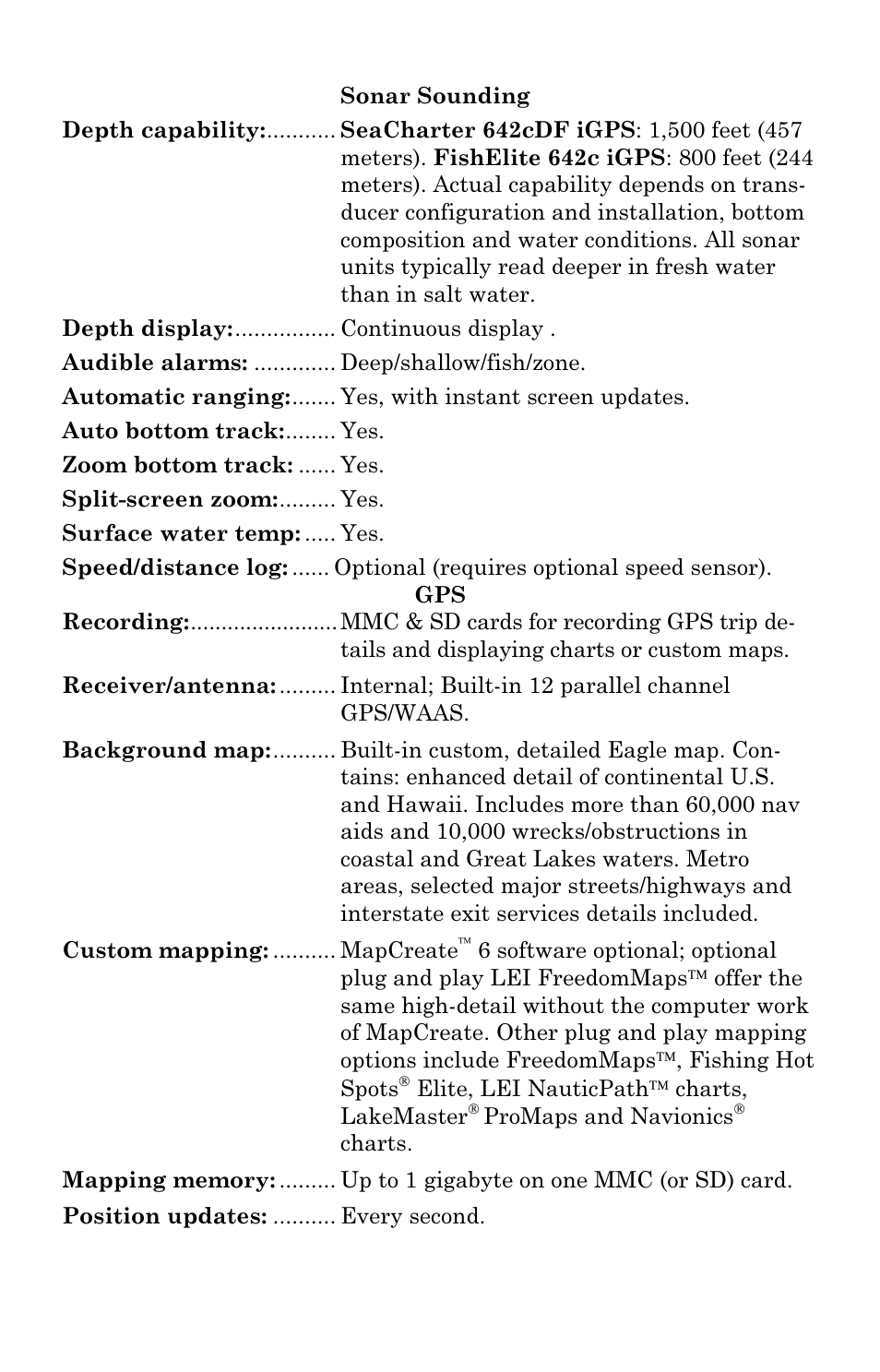 Eagle Electronics FishElite 642c User Manual | Page 12 / 196