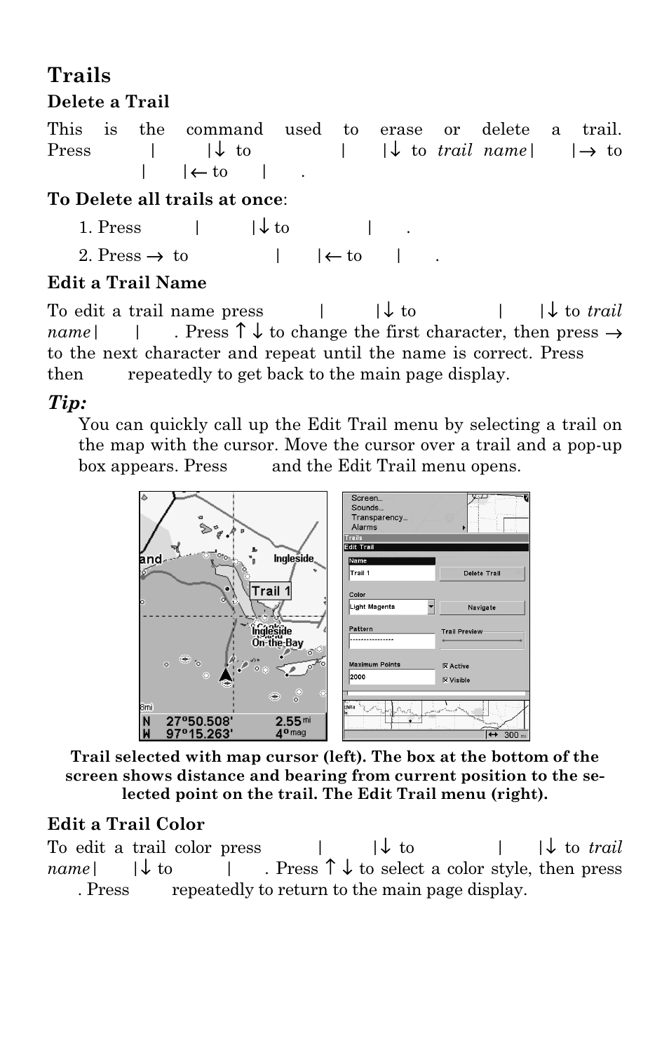 Trails | Eagle Electronics FishElite 642c User Manual | Page 133 / 196