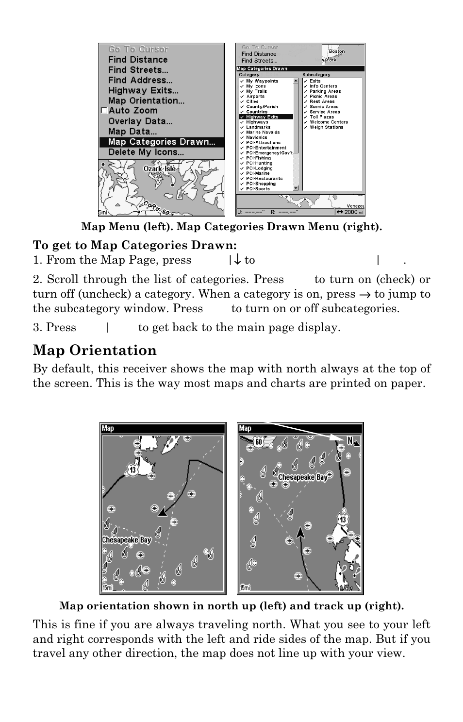 Map orientation | Eagle Electronics FishElite 642c User Manual | Page 152 / 196