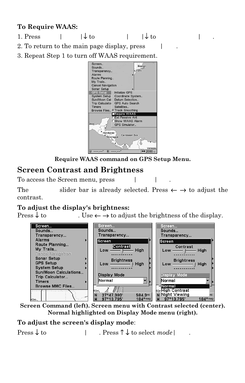 Screen contrast and brightness | Eagle Electronics FishElite 642c User Manual | Page 161 / 196