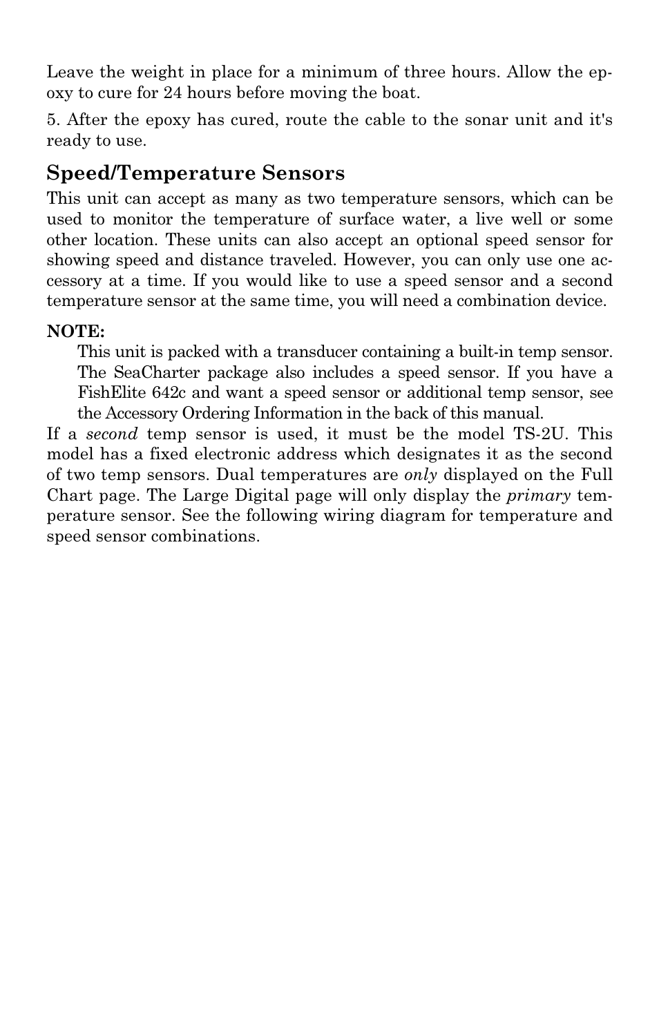 Speed/temperature sensors | Eagle Electronics FishElite 642c User Manual | Page 36 / 196