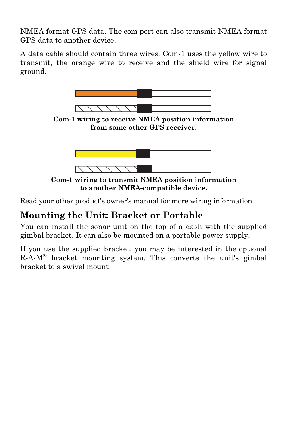 Mounting the unit: bracket or portable | Eagle Electronics FishElite 642c User Manual | Page 41 / 196