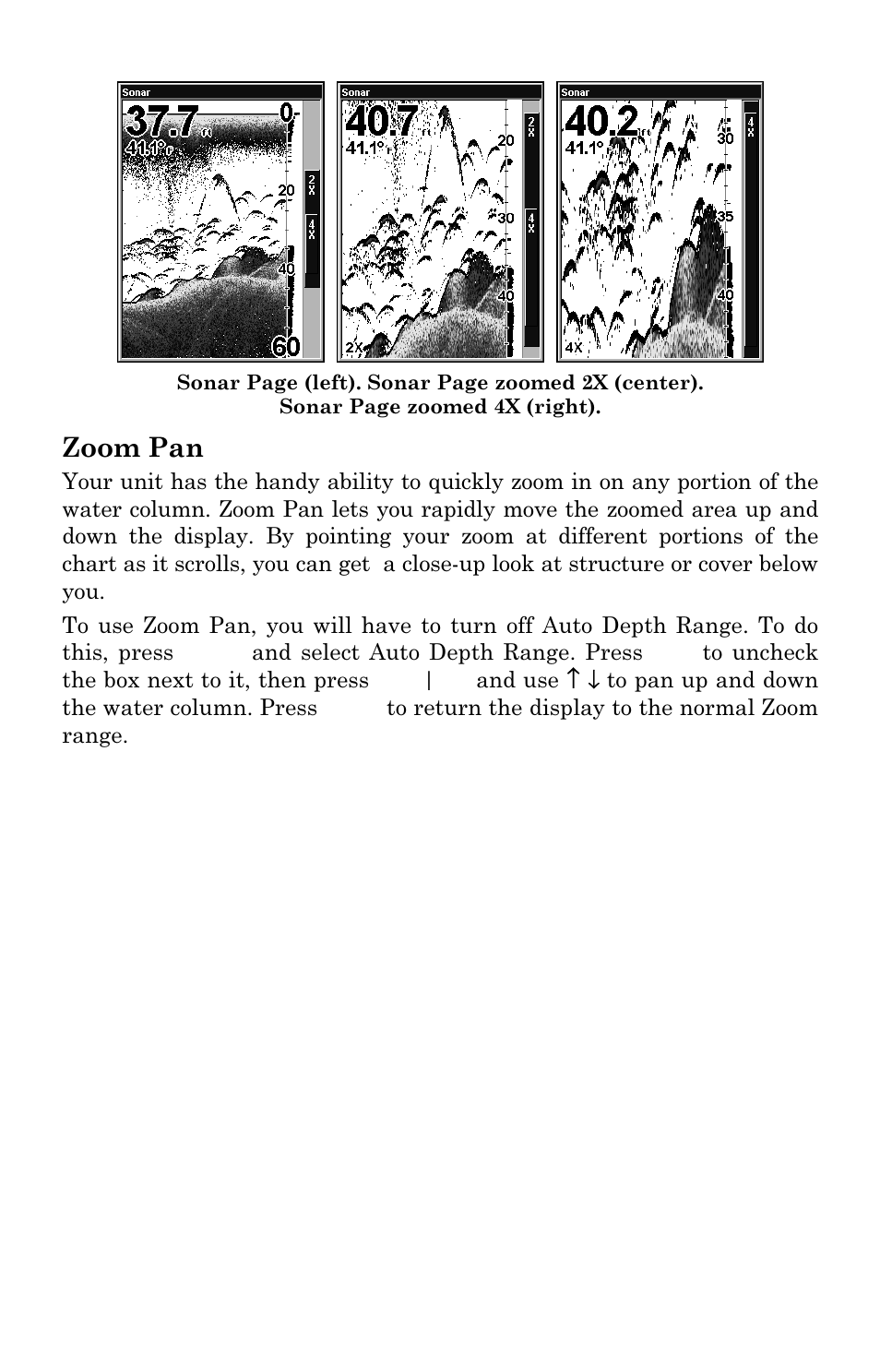 Zoom pan | Eagle Electronics FishElite 642c User Manual | Page 88 / 196