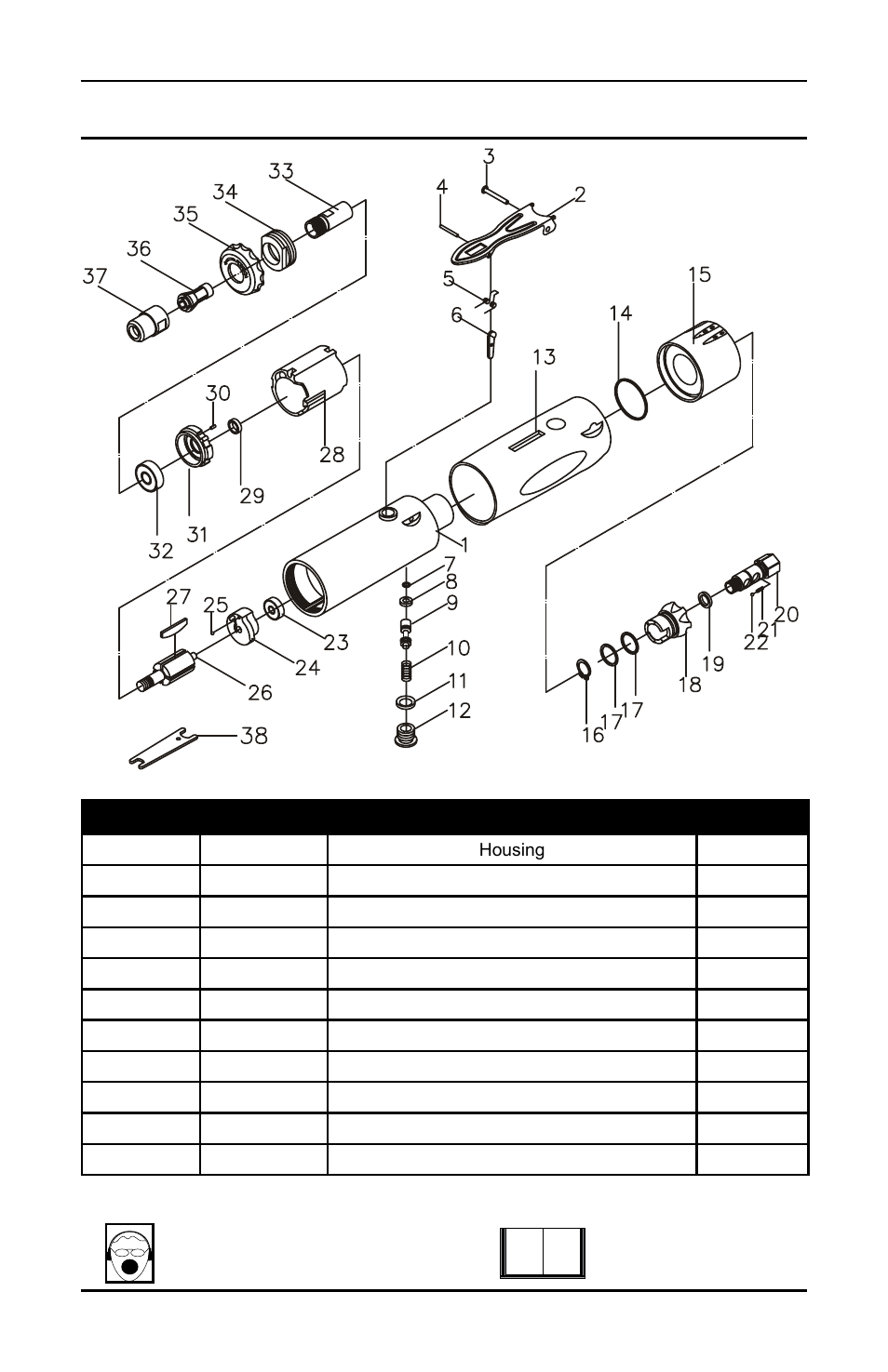 Parts breakdown, Index part description qty | Eagle Pump & Compressor EGA530 User Manual | Page 6 / 8
