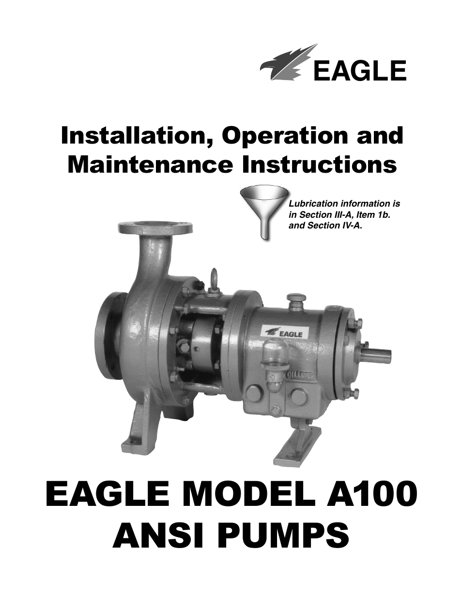 Eagle Pump & Compressor A100 ANSI PUMPS User Manual | 16 pages