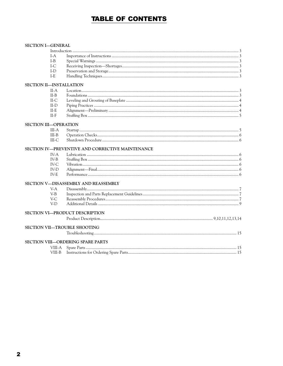 Eagle Pump & Compressor A100 ANSI PUMPS User Manual | Page 2 / 16