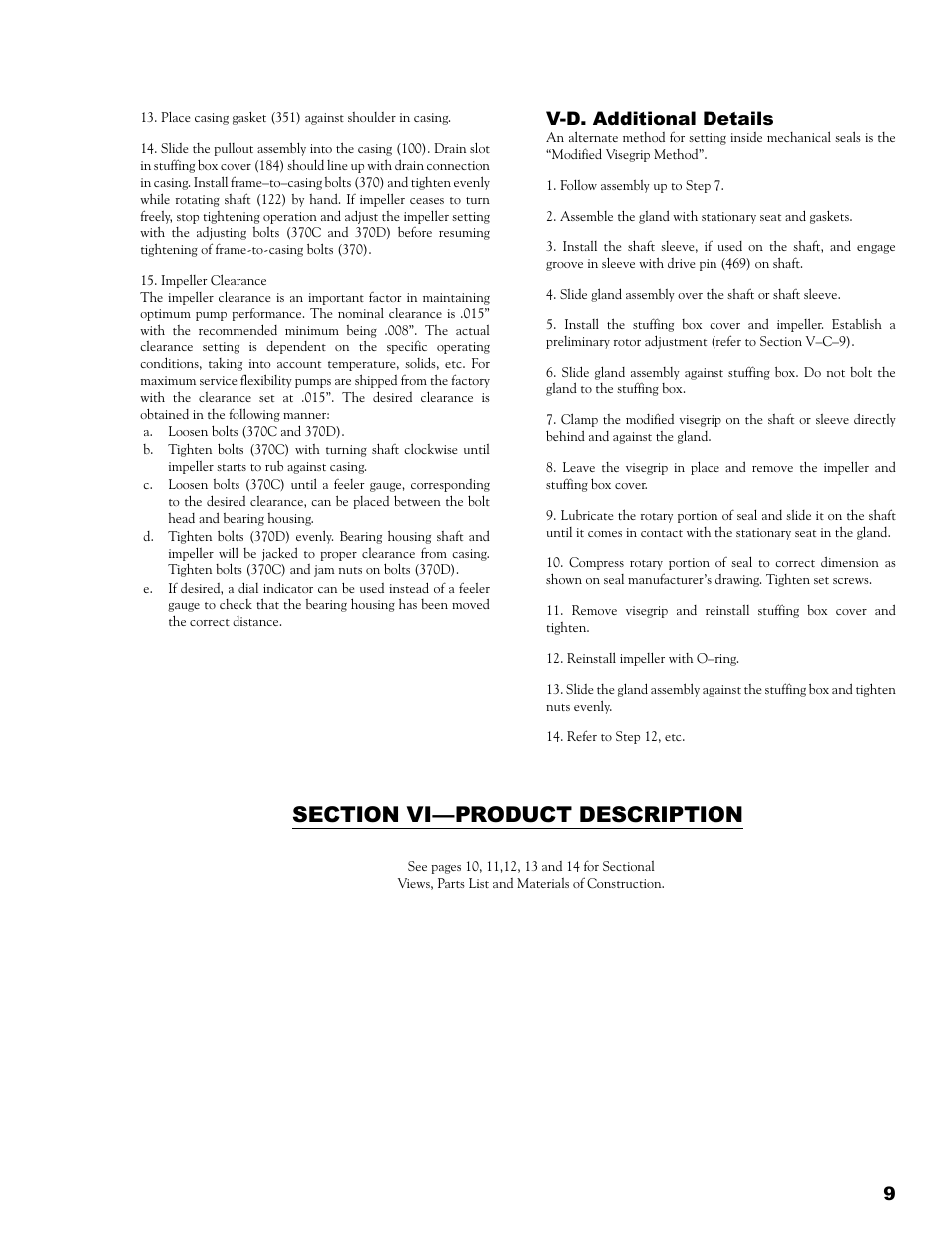 V-d. additional details | Eagle Pump & Compressor A100 ANSI PUMPS User Manual | Page 9 / 16