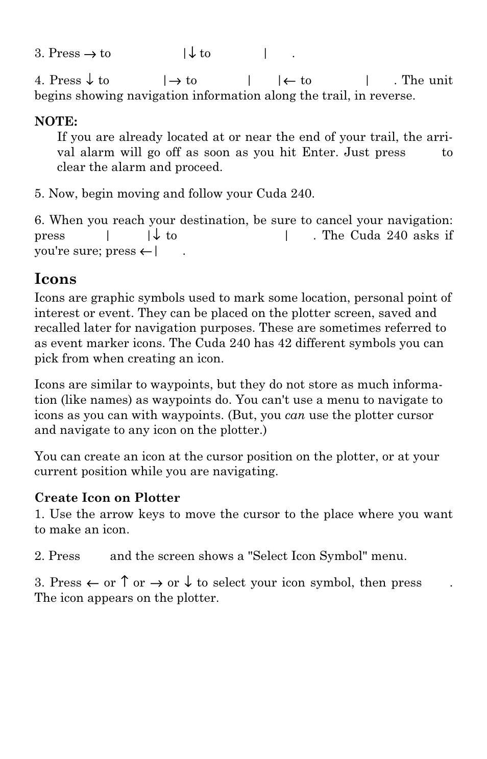 Icons | Eagle Electronics Cuda 240 S/GPS User Manual | Page 103 / 140