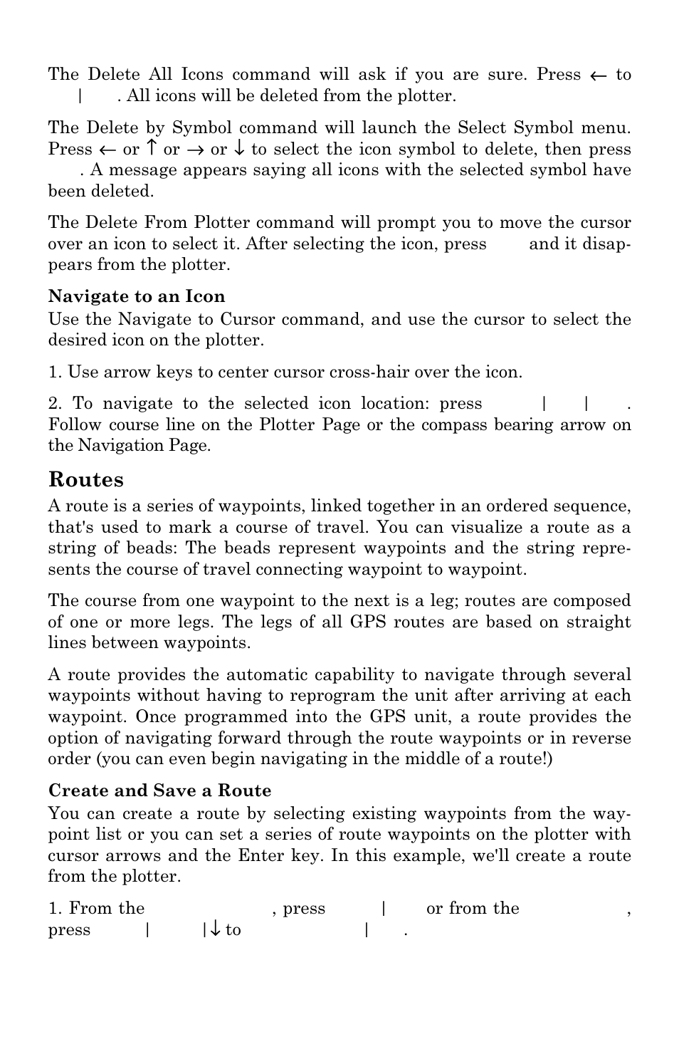 Routes | Eagle Electronics Cuda 240 S/GPS User Manual | Page 105 / 140