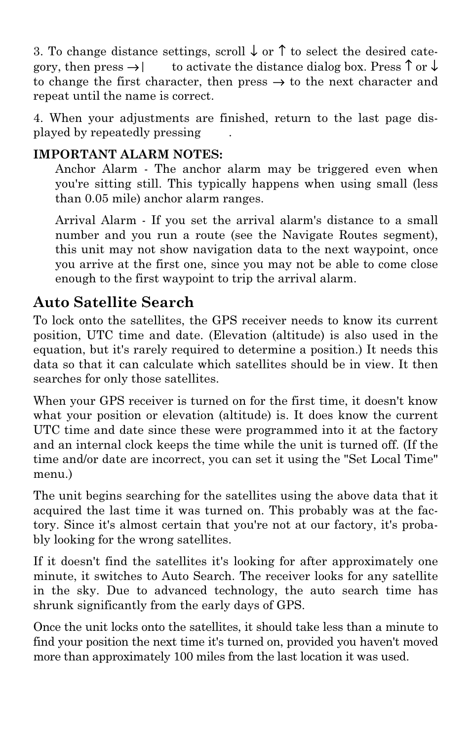 Auto satellite search | Eagle Electronics Cuda 240 S/GPS User Manual | Page 112 / 140