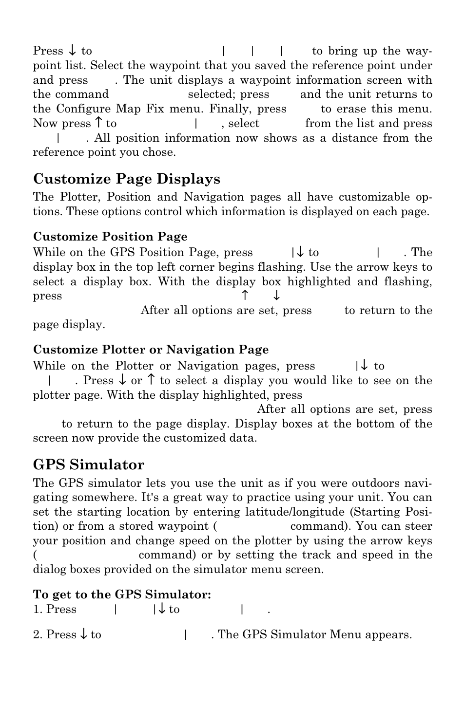 Customize page displays, Gps simulator | Eagle Electronics Cuda 240 S/GPS User Manual | Page 116 / 140