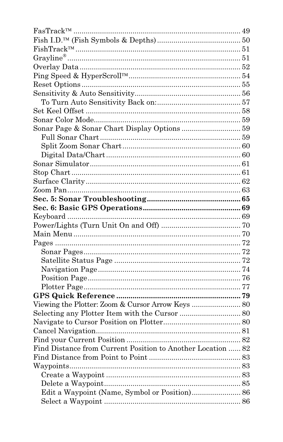 Eagle Electronics Cuda 240 S/GPS User Manual | Page 4 / 140