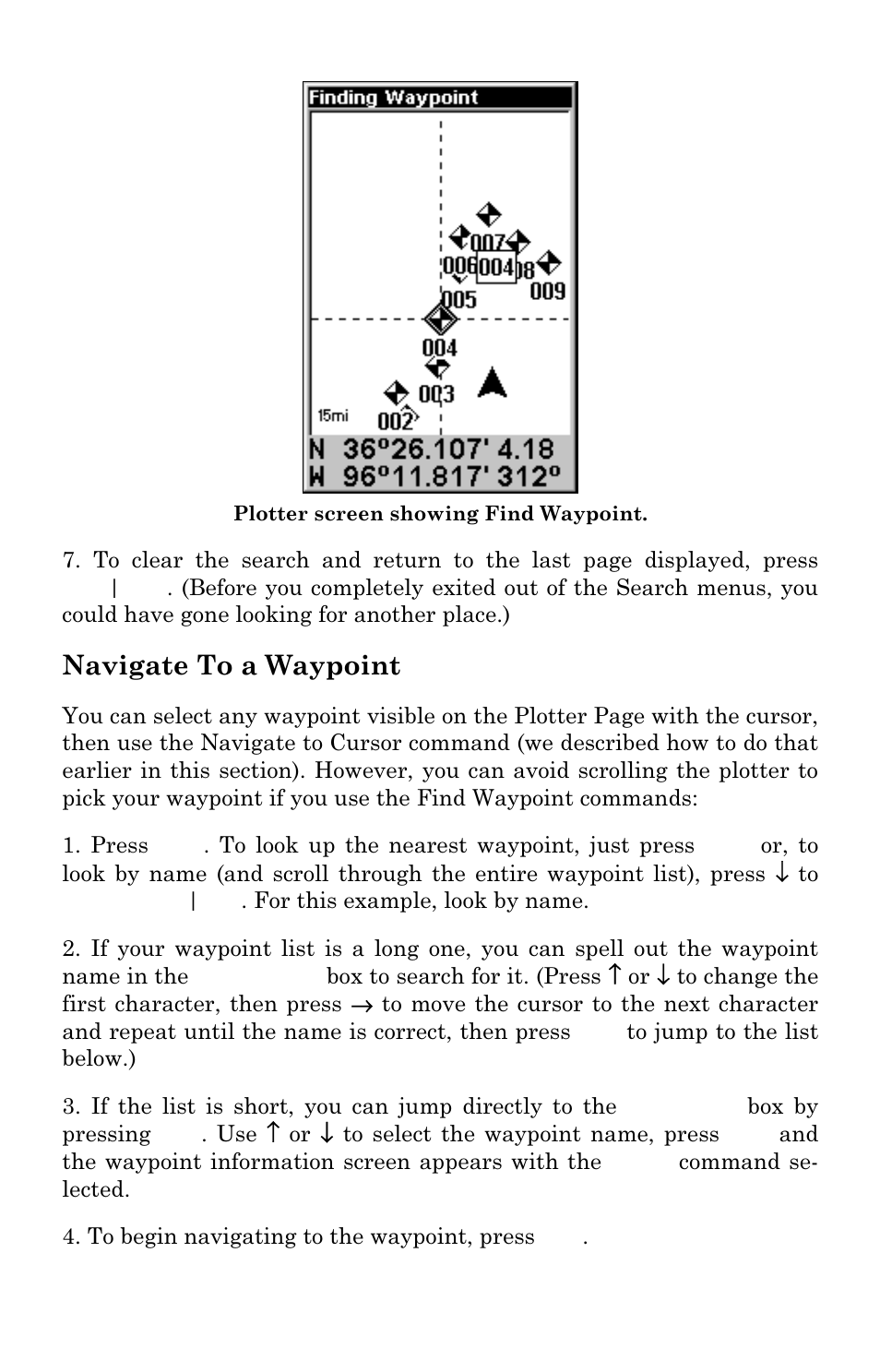 Navigate to a waypoint | Eagle Electronics Cuda 240 S/GPS User Manual | Page 94 / 140