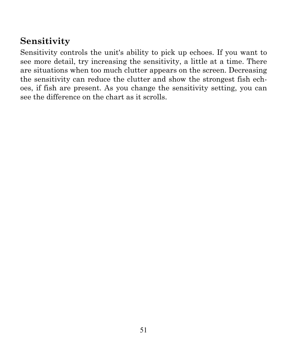 Sensitivity | Eagle Electronics FISHEASY 240 User Manual | Page 57 / 92