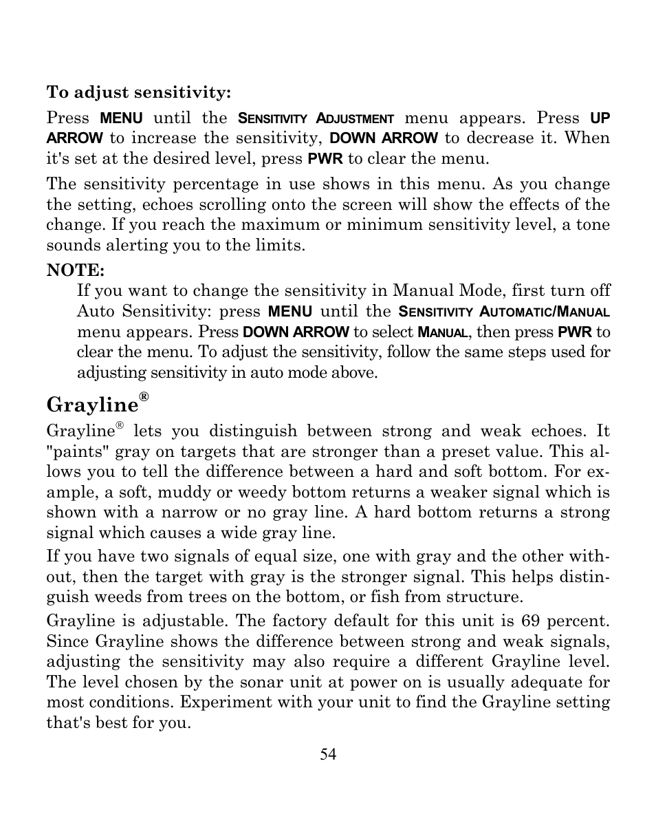 Grayline | Eagle Electronics FISHEASY 240 User Manual | Page 60 / 92