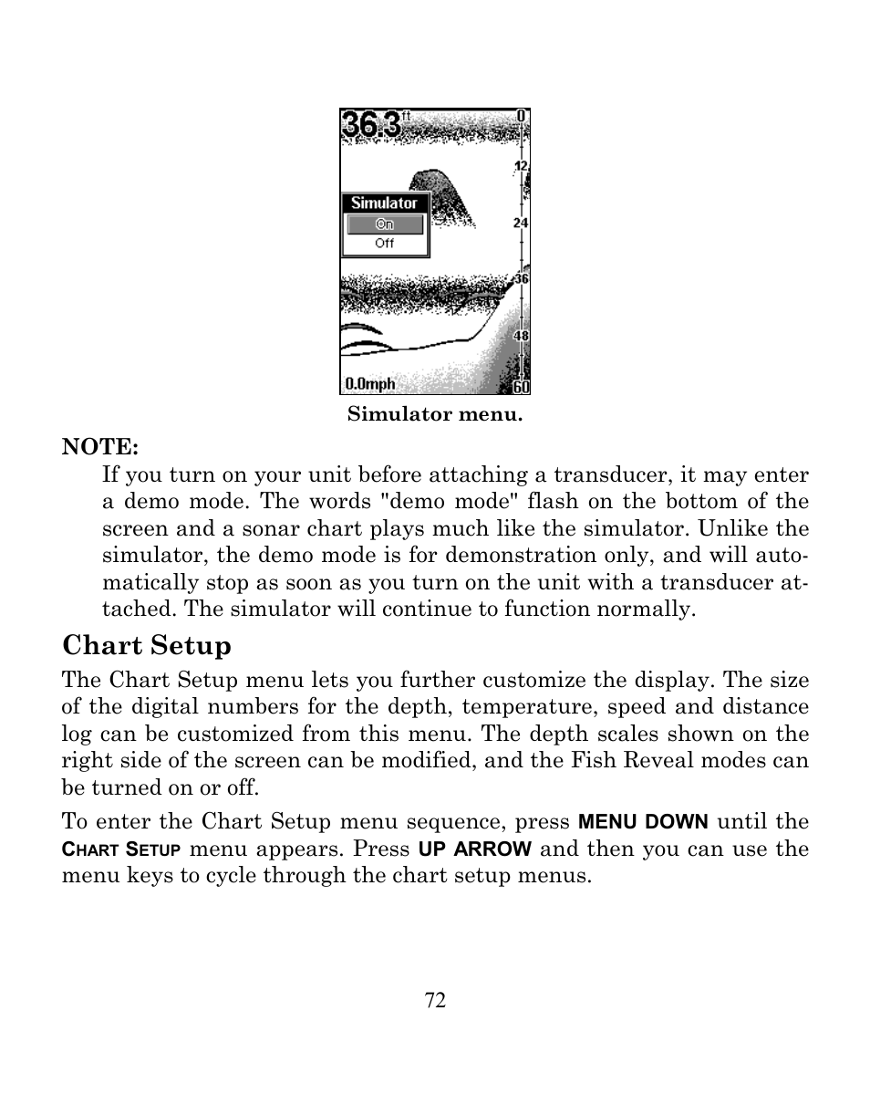 Chart setup | Eagle Electronics FISHEASY 240 User Manual | Page 78 / 92