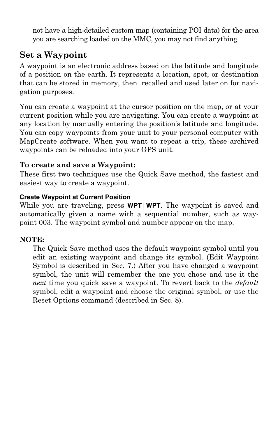 Set a waypoint | Eagle Electronics FishElite User Manual | Page 117 / 204