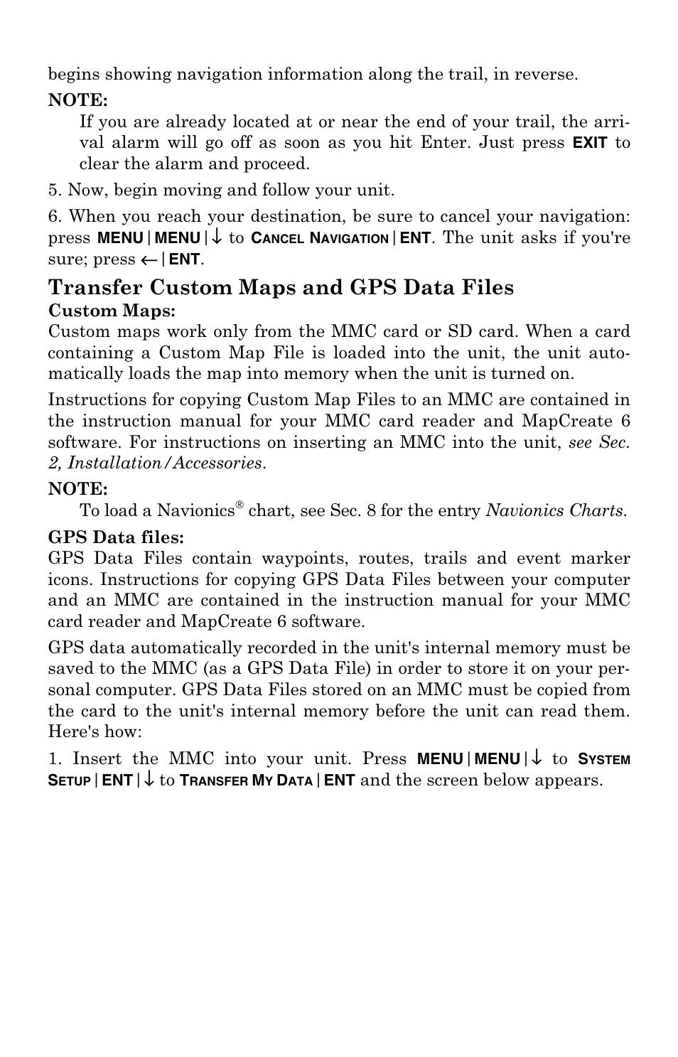 Transfer custom maps and gps data files | Eagle Electronics FishElite User Manual | Page 129 / 204