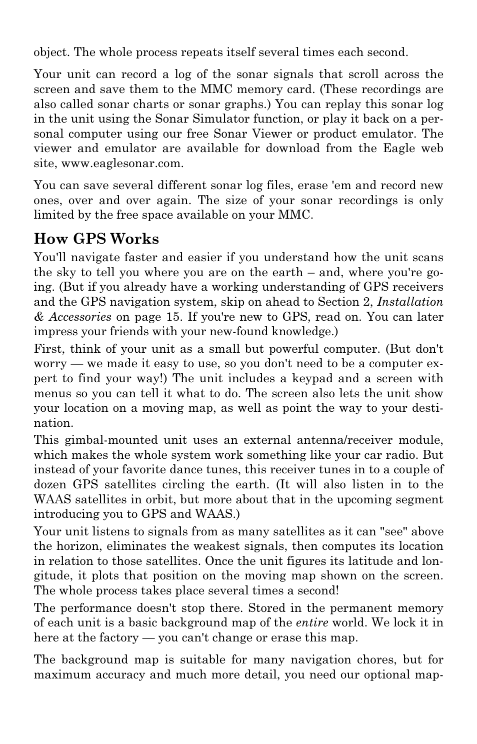 How gps works | Eagle Electronics FishElite User Manual | Page 14 / 204