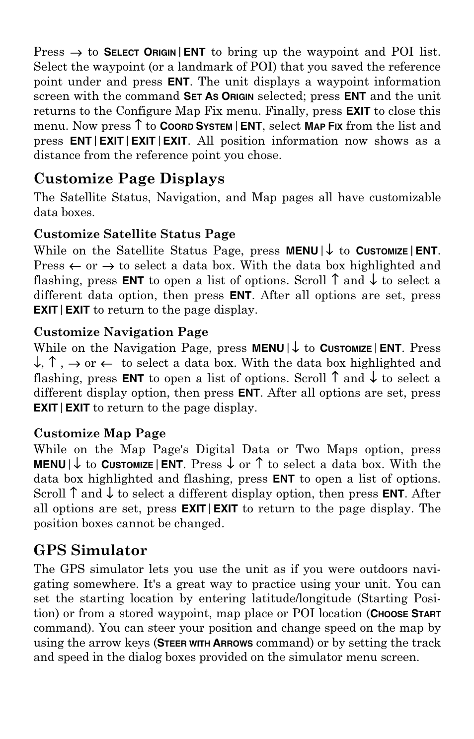 Customize page displays, Gps simulator | Eagle Electronics FishElite User Manual | Page 153 / 204