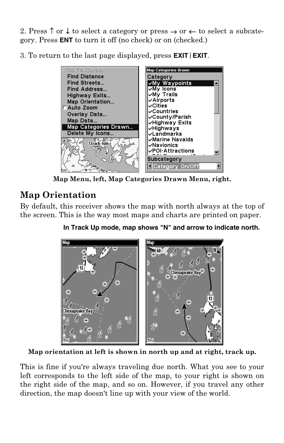 Map orientation | Eagle Electronics FishElite User Manual | Page 159 / 204