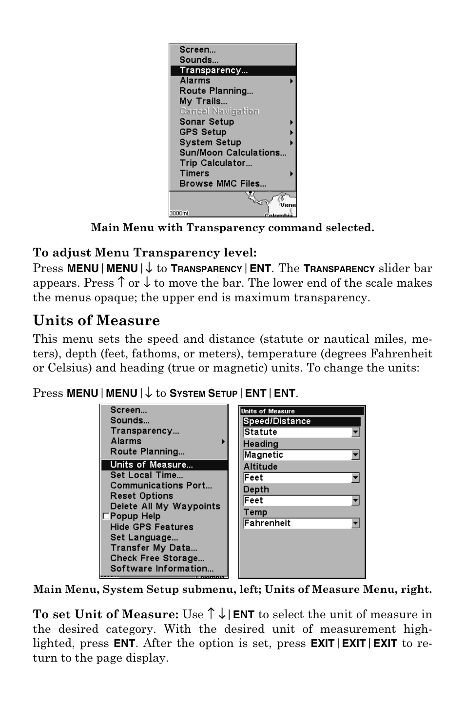 Units of measure | Eagle Electronics FishElite User Manual | Page 175 / 204