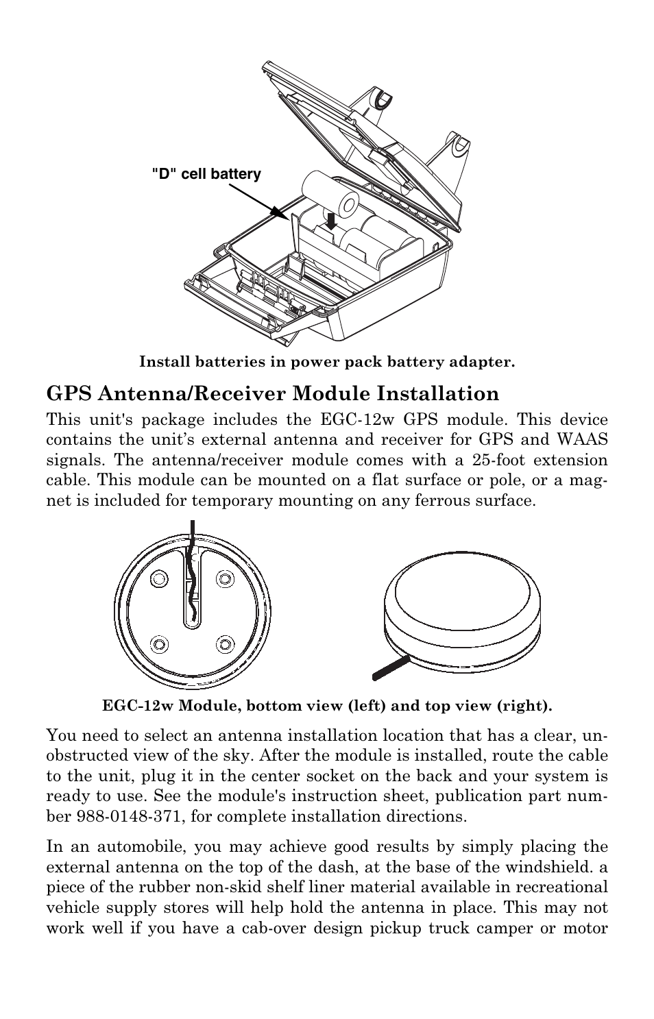 Gps antenna/receiver module installation | Eagle Electronics FishElite User Manual | Page 45 / 204