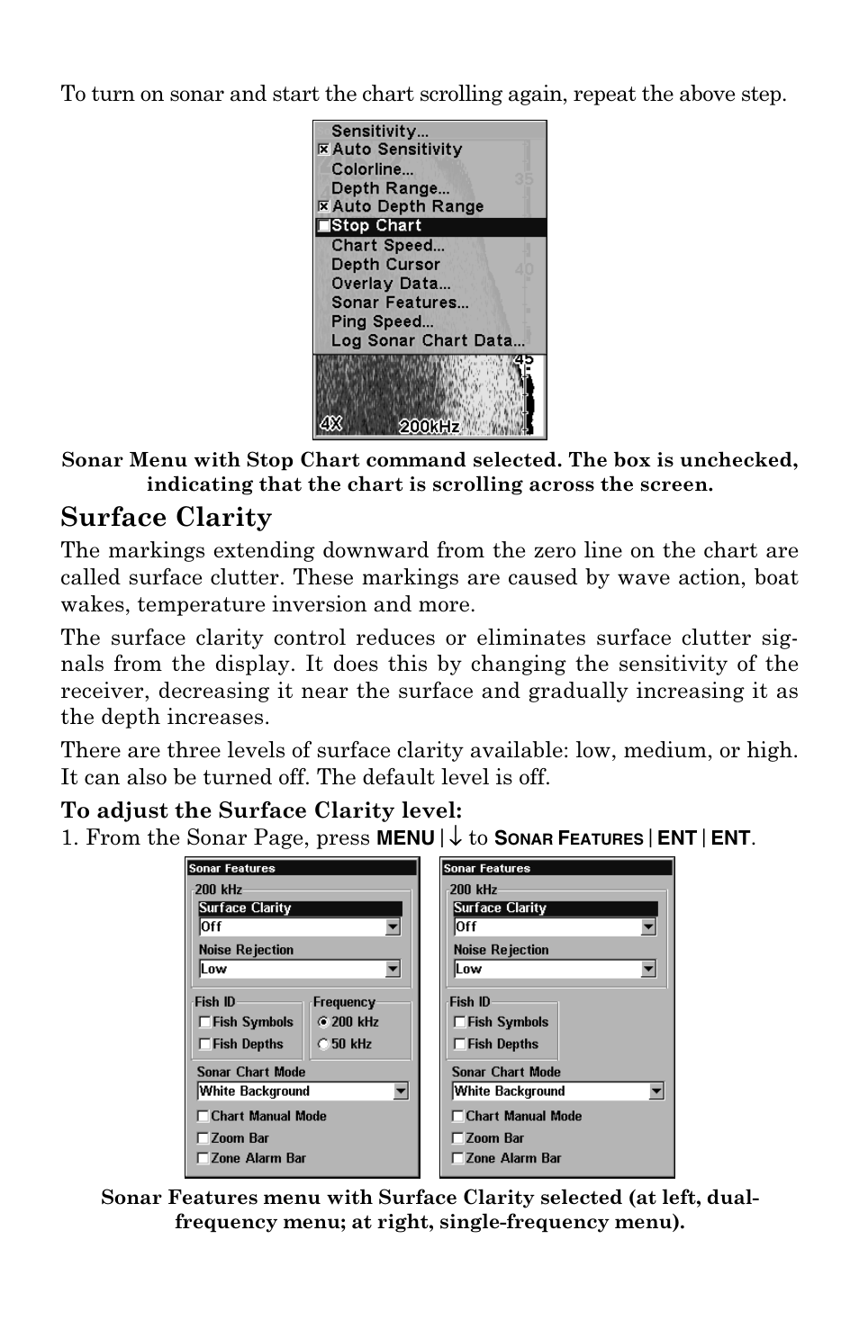 Surface clarity | Eagle Electronics FishElite User Manual | Page 92 / 204