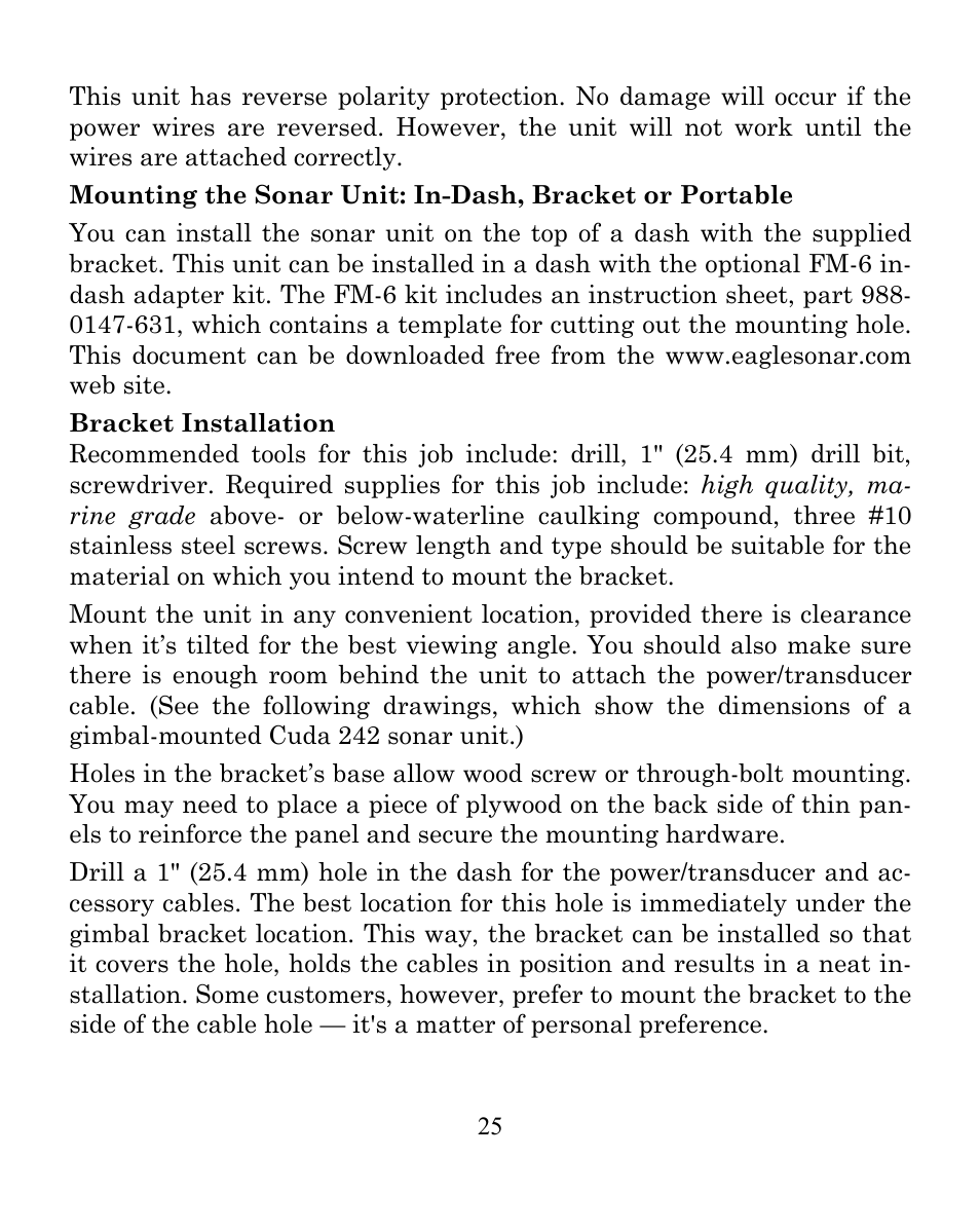 Eagle Electronics CUDA 242 User Manual | Page 29 / 72